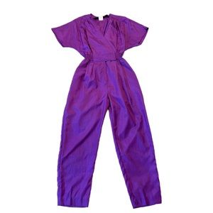 VINTAGE 1980'S JOAN WALTERS PURPLE JUMPSUIT SIZE 10